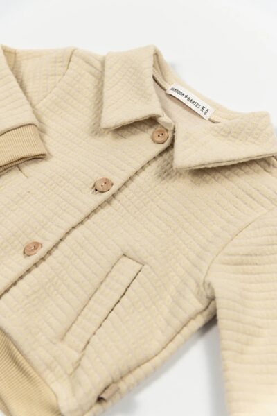 BAMBOOM Giacca bimbo squares - ALMOND CREAM - immagine 2