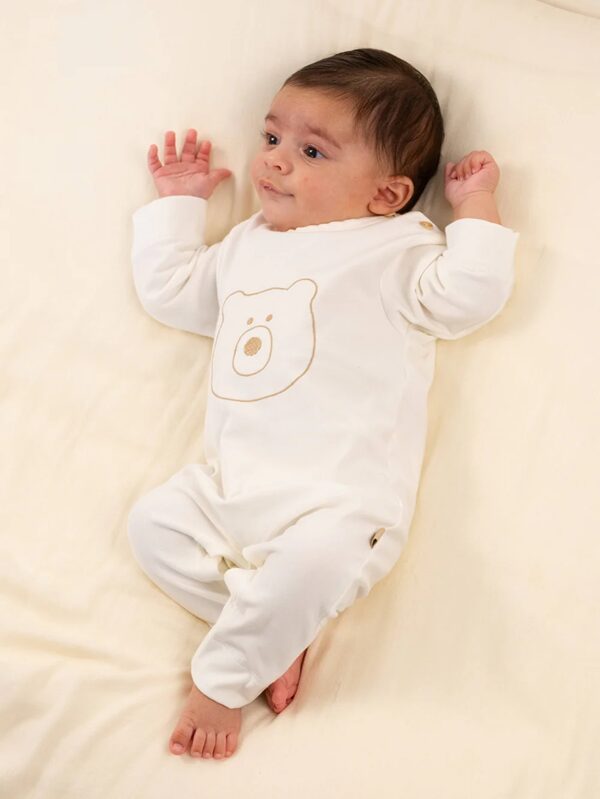 BAMBOOM Tuta Orso con piedi - OFFWHITE - immagine 2