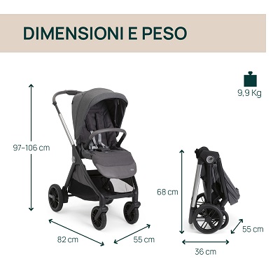 CHICCO Trio Bellagio Gran Comfort con First Seat Recline Black Satin  Lullaglide e Borsa  in OMAGGIO - immagine 2
