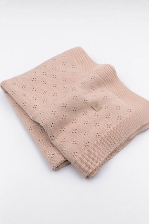 BAMBOOM Coperta traforata Knitted - Rosa - immagine 2