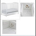 AZZURRA DESIGN Lettino + NANAN Completo tessile (Piumone, Paracolpi, Federa Cuscino)