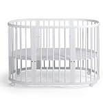 BEBEX Culla Evolutiva  MARILYN Bianca Completo di Tessile Mini e Large colore Sabbia+ Materasso Mini e Large + Asta e Velo - immagine 2