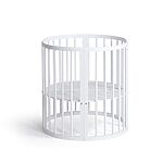 BEBEX Culla Evolutiva  MARILYN Bianca Completo di Tessile Mini e Large colore Sabbia+ Materasso Mini e Large + Asta e Velo - immagine 3