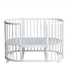 BEBEX Culla Evolutiva  MARILYN Bianca Completo di Tessile Mini e Large colore Sabbia+ Materasso Mini e Large + Asta e Velo - immagine 4