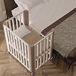 BEBEX Culla Evolutiva MATRIX Bianco/Sabbia completa di Tessile Mini e Large Sabbia + Materassi mini e large