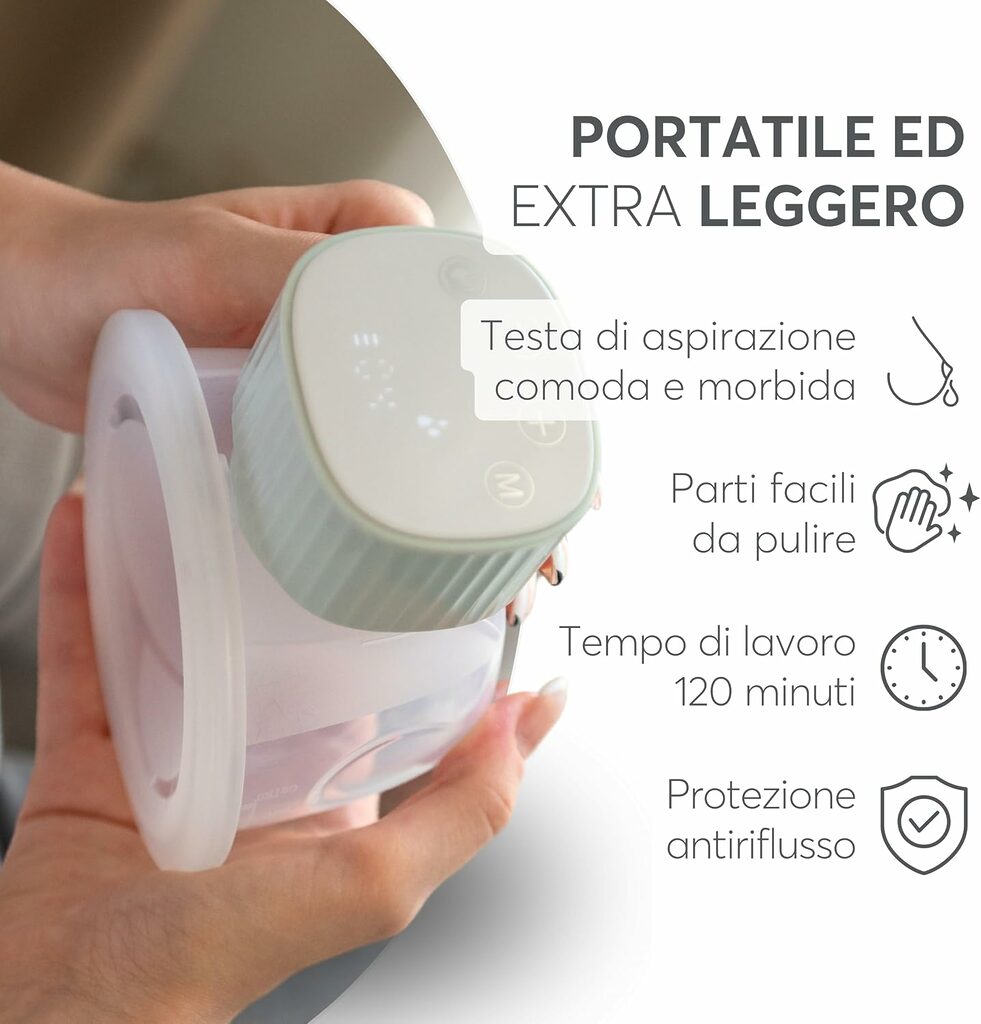 KIKKABOO TIRALATTE ELETTRICO INDOSSABILE MINT - immagine 2