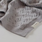 NANNAFRUFRU COPERTA 100% LANA MERINO GRIGIA - immagine 2